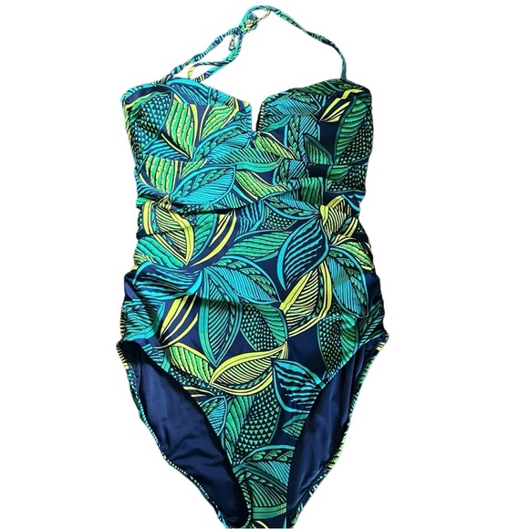 Old Navy Other - Women’s Tropical Print Halter One Piece Swimsuit Size Medium Beach Summer Lined
